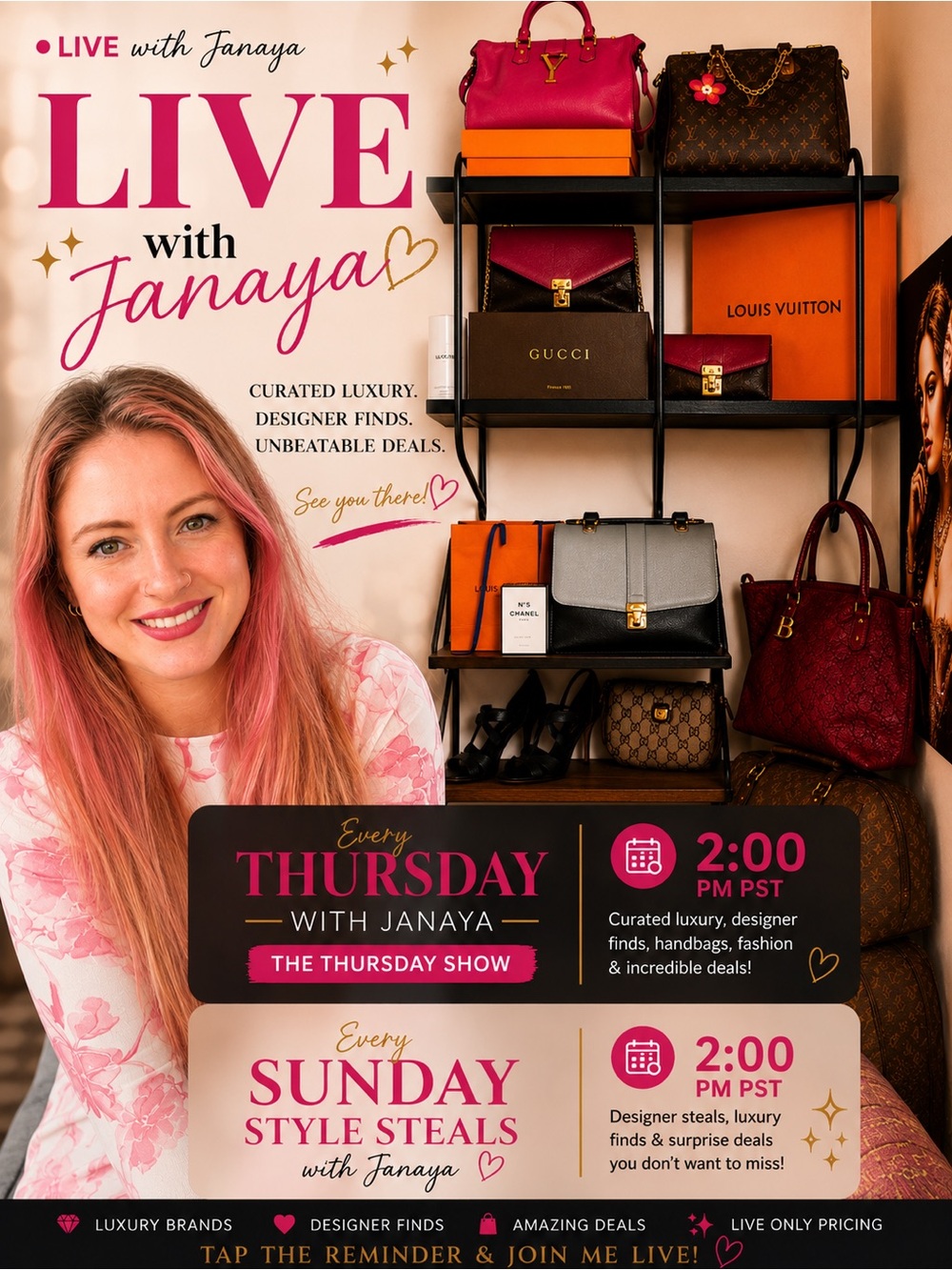 LIKE this post, know when I go Live! Tons of Designer, Luxury up to 60% Off!
